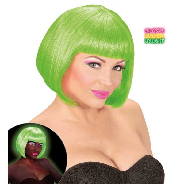 Αποκριάτικη Πράσινη Περούκα Valentina Φωσφοριζέ